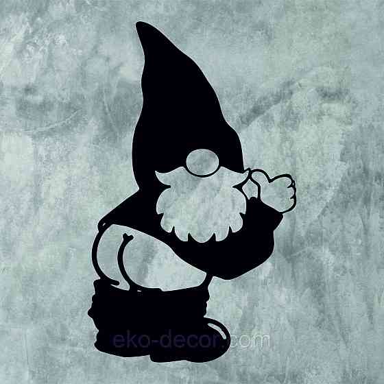 Декоративное настенное Панно «Гном», Декор на стену 70*42 см, Черный Киев