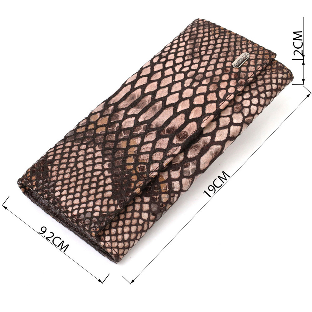 Ультрастильный женский кошелек из фактурной натуральной кожи с тиснением под змею CANPELLINI 21713 Разноцветный Киев - изображение 3