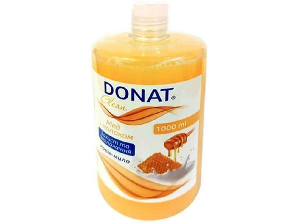 Мило рідке 1л пляшка Мед-молоко фліп-топ Clean ТМ DONAT Київ - фото 1