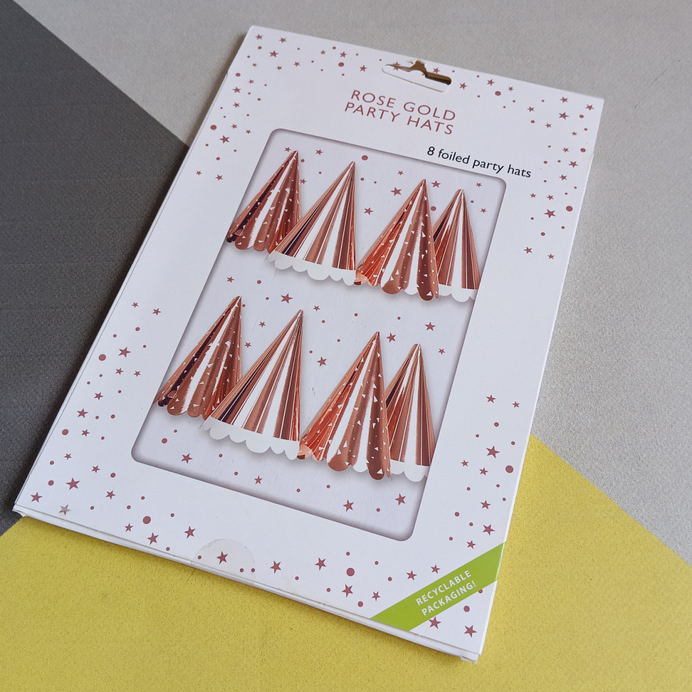 Набір ковпаків, 8 штук, висота 16 см, Happy Birthday, рожеві Київ - фото 2