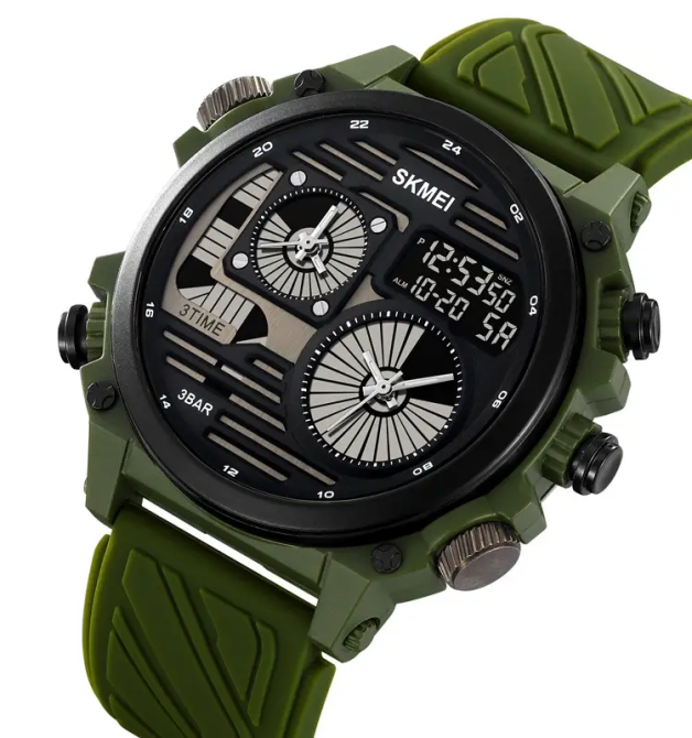 Часы мужские наручные спортивные Skmei 2202 (Зеленый силиконовый ремешок) Винница - изображение 5