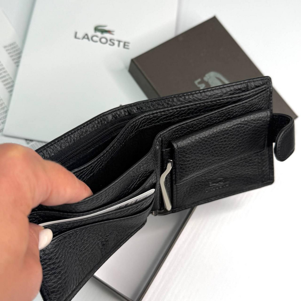 Мужской кожаный зажим на застежке Lacoste (6603) Киев - изображение 6