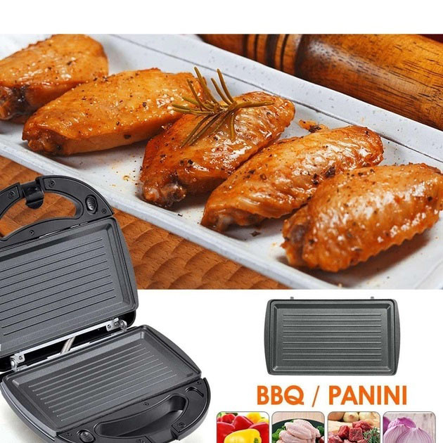 Гриль многофункциональный для дома Crownberg, Гриль электрический для кафе со сменными насадками KE-18 Львов - изображение 13