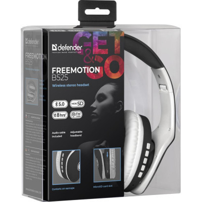 Навушники Defender FreeMotion B525 Bluetooth White-Black (63525) Вінниця - фото 5