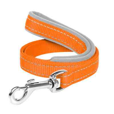 Поводок для собак Dog Extreme из нейлона с прорезиненной ручкой Ш 20 мм Д 122 см оранжевый (43154) Винница