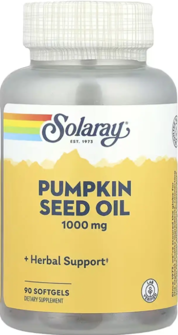Тыквенное масло Solaray Pumpkin Seed Oil 1000mg 90 гел капс Киев - изображение 1