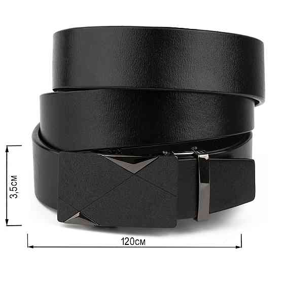 Ремень мужской с пряжкой автомат матовой Vintage 20321 Черный Киев