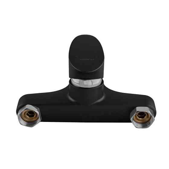 Змішувач для ванни Plamix CEZAR-009 EURO SET матовий чорний зі шлангом, лійкою та кронштейном (PM0693) Харків