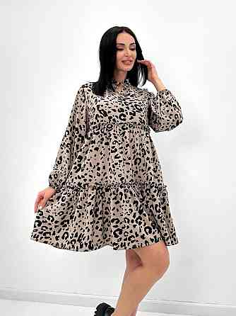 Легка жіноча сукня оверсайз "Lichi" оптом | Норма | Розпродаж моделі Капучіно, 42-44 Київ