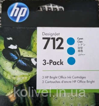 HP 712 DesignJet Т230/Т630/650 Cyan 3-Pack 29-ml 3ED77A Киев