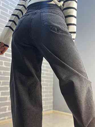 Джинсы женские Jeandia 71 skater утепленные на байке широкие бананы черные, черный, 36, 36, 79 см, 1 Одесса