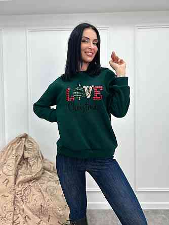 Женский свитшот с праздничным принтом 