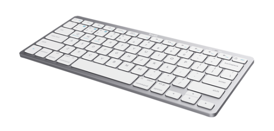 Бездротова мембранна клавіатура Trust Basics Bluetooth 104 клавіші, з підсвіткою, срібляста, компакт Київ
