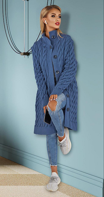 Теплий в'язаний кардиган (42-44) Київ - фото 4