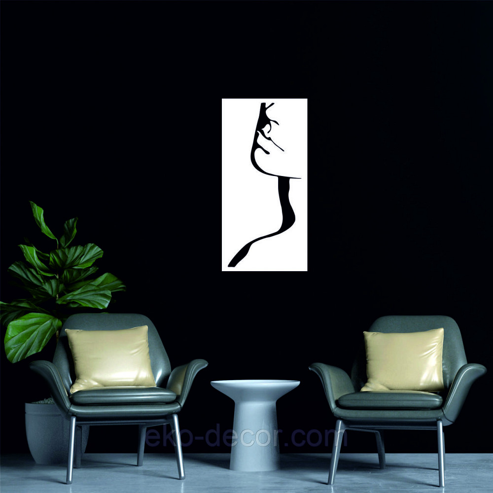 Декоративное настенное Панно «Силуэт женщины», Декор на стену 70*34 см, Белый Киев - изображение 5