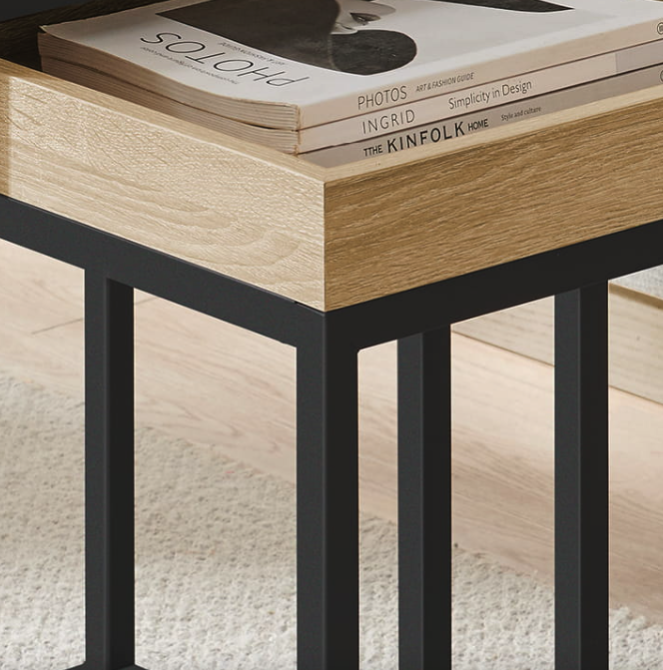 Комплект журнальних столиків Leobert Ascet в стилі Loft 2 шт сонома Київ - фото 5