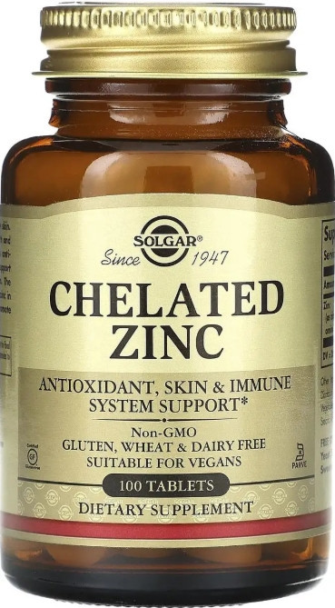 Хелат цинку Solgar Chelated Zinc 100 таб Київ - фото 1