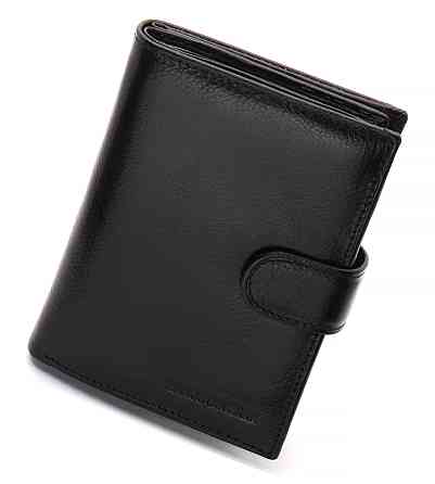 Чорне чоловіче портмоне з натуральної шкіри Marco Coverna Київ