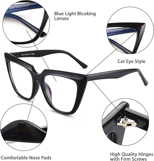 Комп'ютерні окуляри з захистом від синього світла JIM HALO ZTPT2045-F Луцк - изображение 5