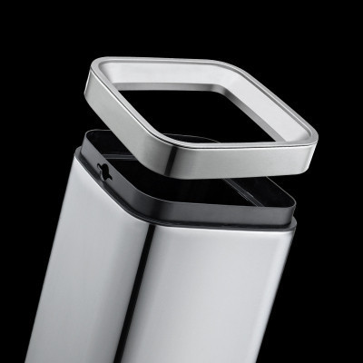 Контейнер для мусора JAH квадратный без крышки с вн. ведром серебряный металлик 8 л (6332) Винница - изображение 6