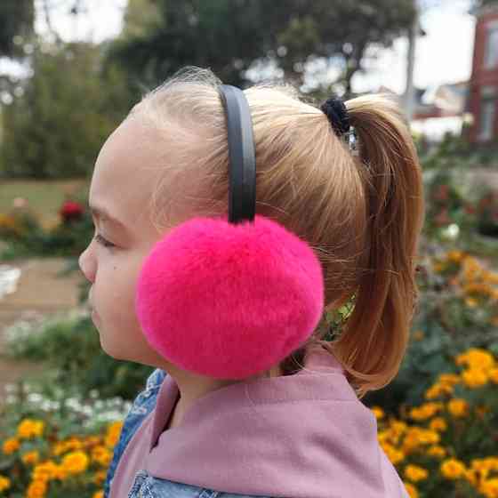 Меховые наушники детские из Rex Малиновый Харьков