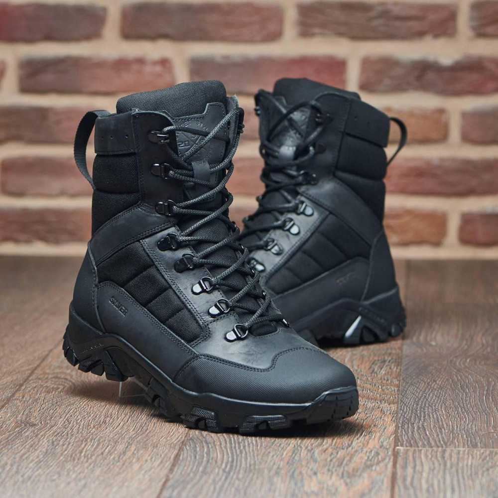 Настоящие зимние мужские тактические ботинки, берцы, влагостойкие, водонепроницаемые, черного цвета. 48 (31,5) Харьков - изображение 10