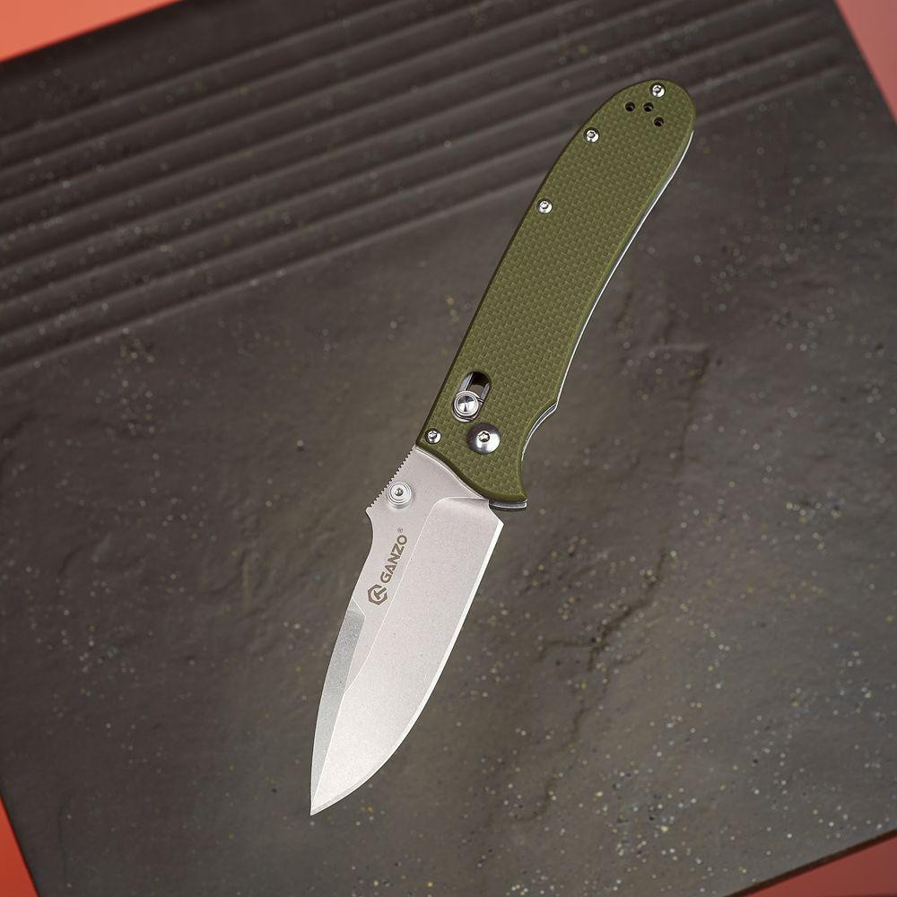 Нож складной Ganzo D704-GR, зеленый (D2 сталь) Киев - изображение 10