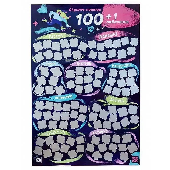 Скретч постер Fun Games "100+1 побачення" (UKR) Sex Aura Київ - фото 1