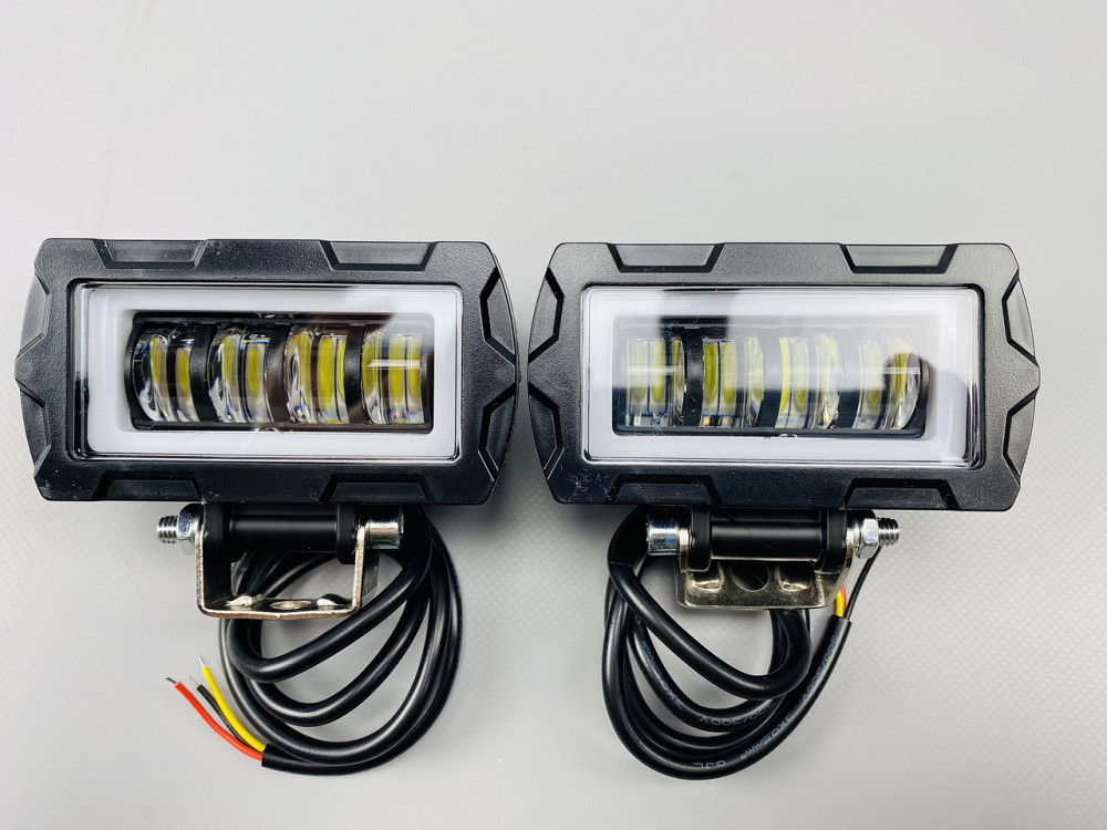 Фара LED прямокутна 6 Led діодів 3D лінза 9-32V 6000К, IP67 світлодіодна протитуманна фара Мукачево - фото 9
