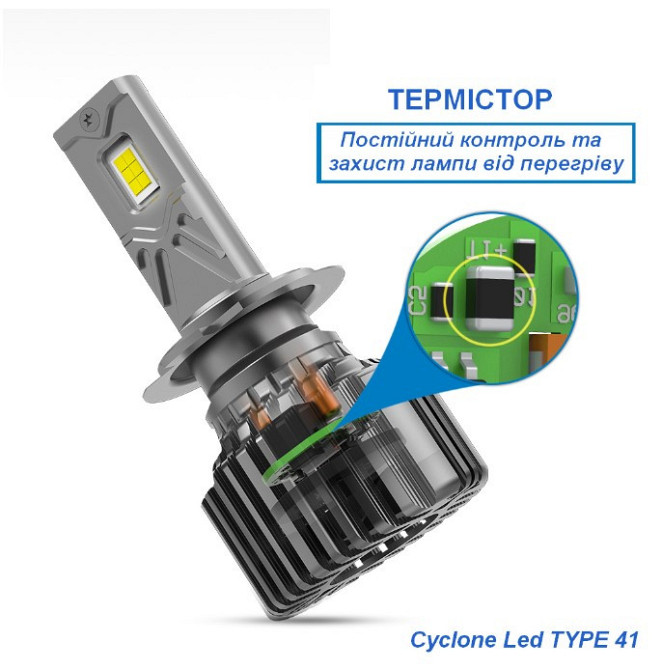 Світлодіодні лампи H4 Cyclone type41/LED/12V/60W/18000Lm/6000K Винница - изображение 5