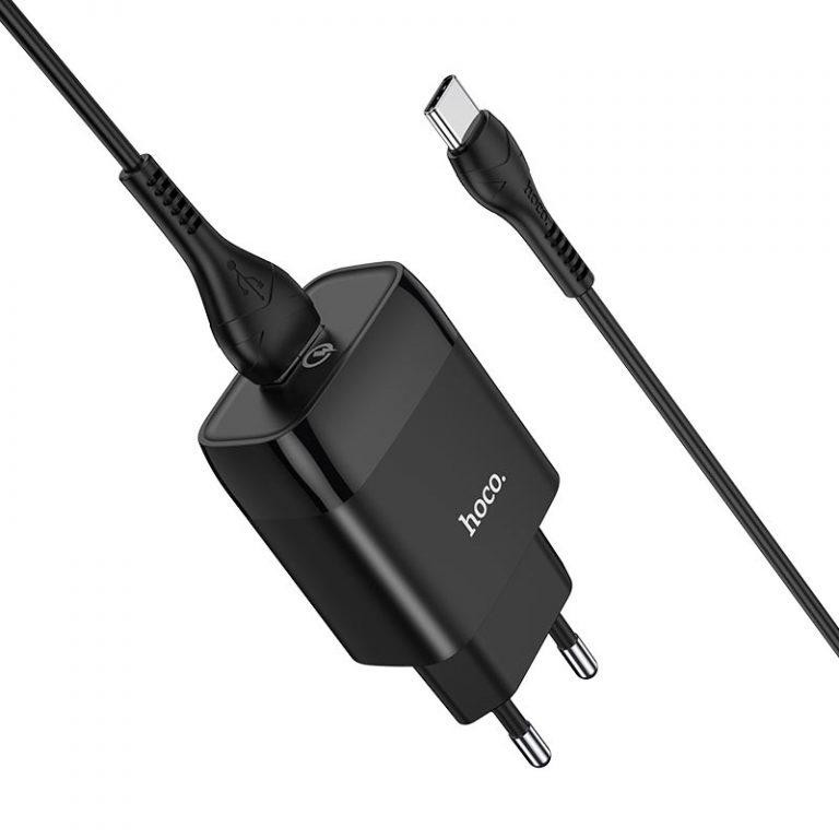 Сетевое зарядное устройство HOCO C72Q Glorious single port QC3.0 charger set, цвет черный 6931474732545 Одесса - изображение 3