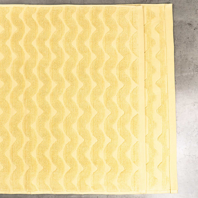 Комплект махрових рушників Жакардових Хвиля 2шт GM Textile 50х90см, 70х140см 500г/м2 (Жовтий) Суми - фото 3
