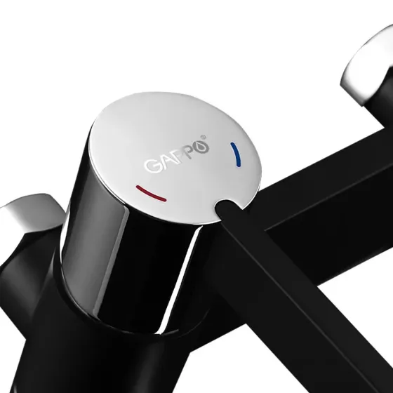 Змішувач для ванни з душовим гарнітуром GAPPO G3281 чорний/хром Київ