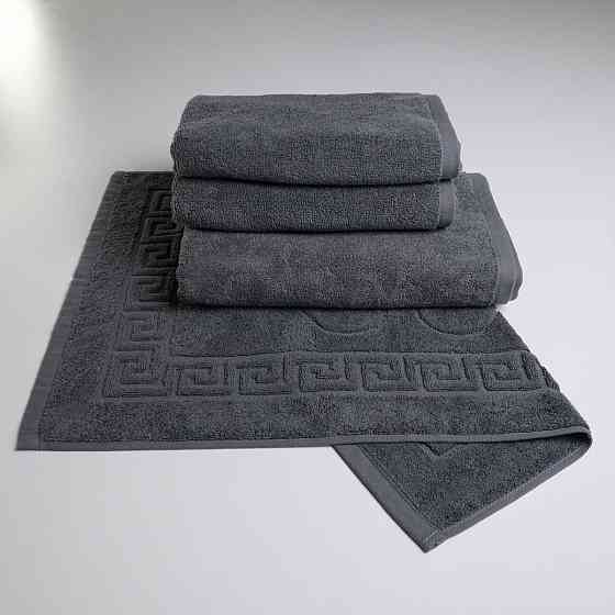 Набір готельних махрових рушників 4шт GM Textile 50х70см, 50х90см, 50х90см, 70х140см (Сірий) Суми