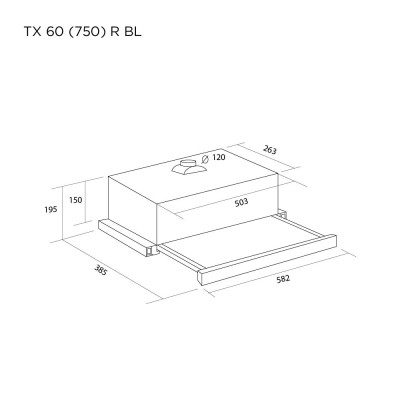 Вытяжка кухонная Pyramida TX 60 (750) R BL Винница - изображение 5