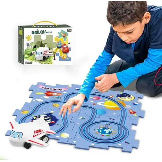 Пазл для детей "Railcar Puzzle" с игрушечным самолетом (5 деталей) Коломыя