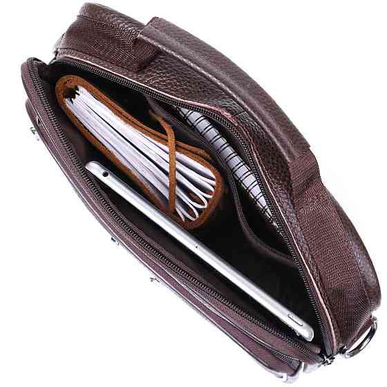 Практичная кожаная мужская сумка Vintage 20670 Коричневый Киев