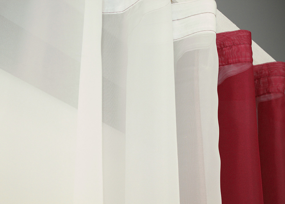 Кухонні штори VR-Textil № 017к комбіновані з підв'язками красный с молочным 265х170 см (52-0925) Киев - изображение 5