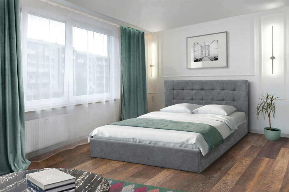 Ліжко Мішель 1600*2000 с п/м Аляска 05 сірий Дніпро - фото 1