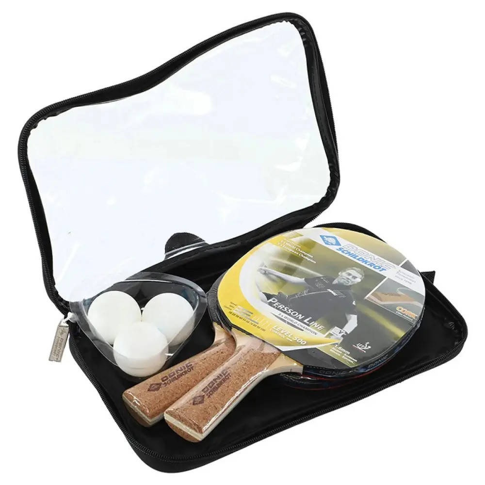 Набор для пинг-понга Donic Persson 500 cork 2-player set (2ракетки+чехол+3мягкая) 788490 Вишнёвое - изображение 1