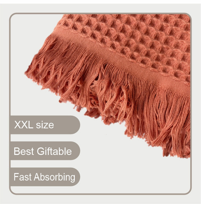 Вафельний рушник Lovely Svi - бавовна-  для ванної, готелів, спа - XXL 90х180 см -Теракотовий (402415) Київ - фото 2