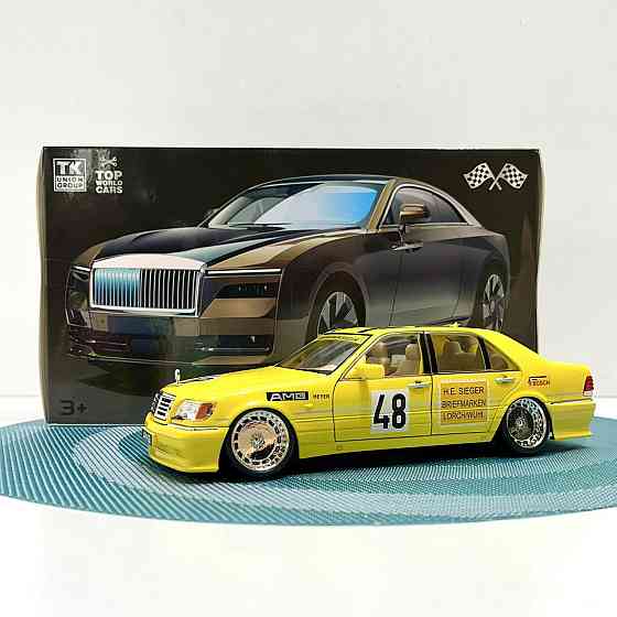 Машинка Авто Експерт Mercedes-Benz S-Class W140 металопластикова 1:24 звук світло інерція відчиняються двері капот багажник Жовта Чернігів