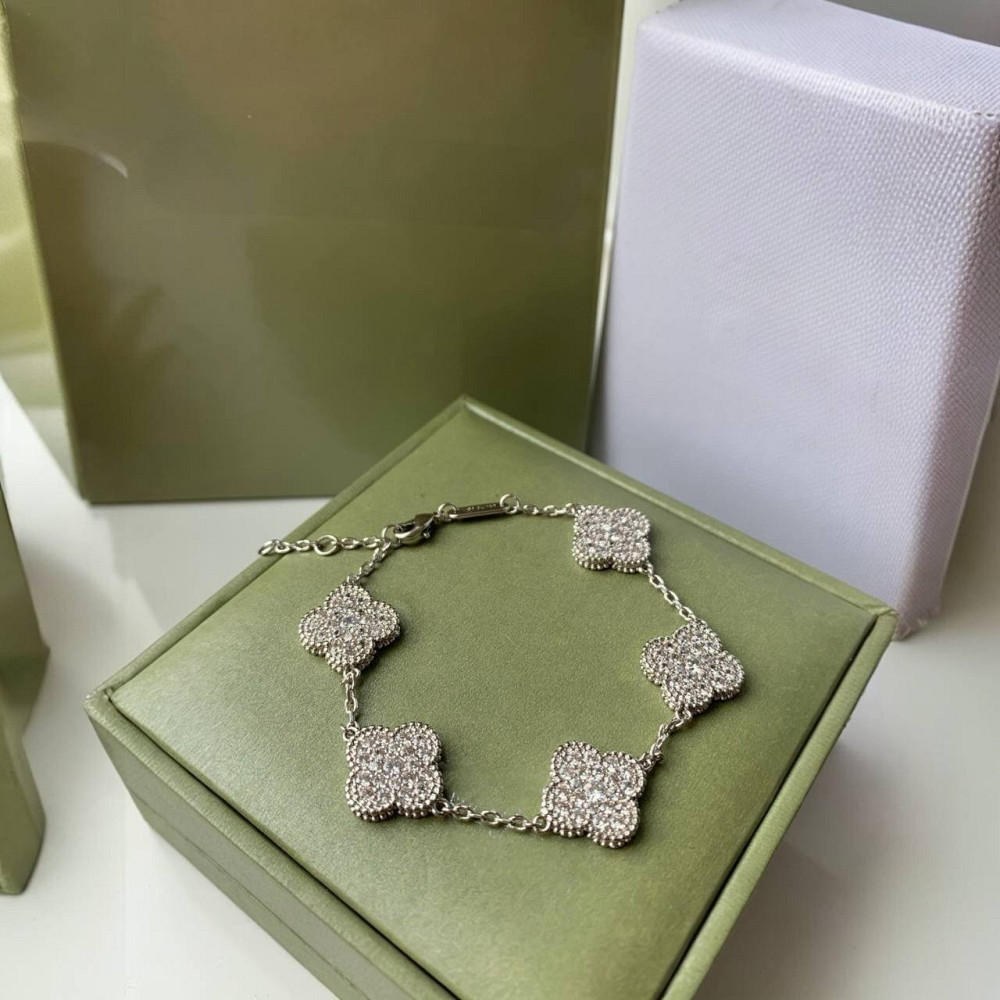 Браслет Van Cleef цирконы посеребрение / браслет 5 клеверов Одесса - изображение 7