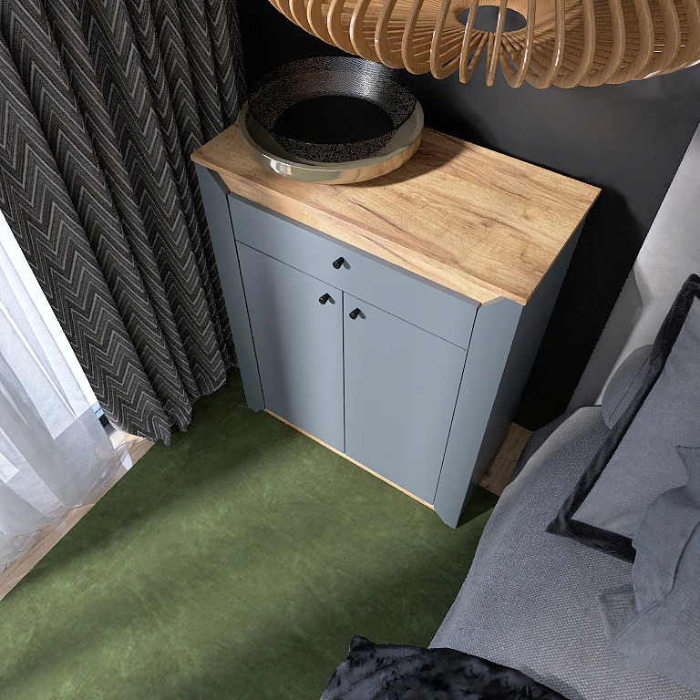 Тумба закрита Еверест Нордік-800 80х38х100 см Графіт + Дуб крафт золотий (DTM-5530) Дніпро - фото 4