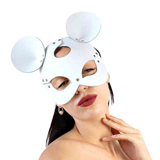 Шкіряна маска мишки Art of Sex - Mouse Mask, колір Білий Sex Aura Київ