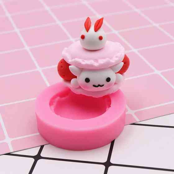 Силиконовый молд Макарун 32 мм розовый Киев