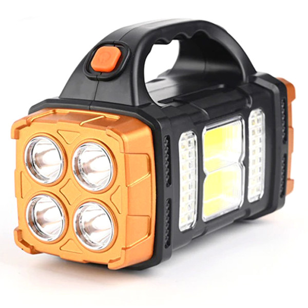 Світлодіодний ручний ліхтар Starnearby з акумулятором, на сонячній батареї (Чорний/Золотистий, 46LED, 25Вт) Николаев - изображение 2