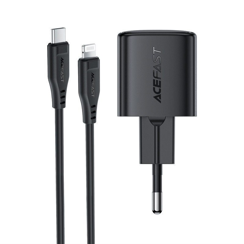 Мережевий зарядний пристрій з кабелем ACEFAST A118 PD30W mini GaN USB-C fast charger set (P16) Black Одеса - фото 4