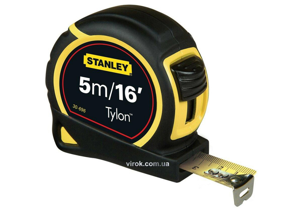 Рулетка STANLEY "Tylon" : 5 м х 19 мм (Мет/Дюйм) ергон. корпус пластик+еластом., Tylon покриття Одеса - фото 1