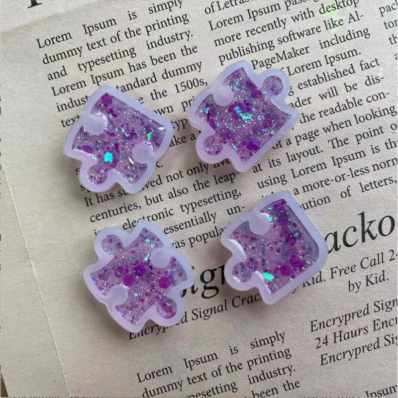 Молд з силікону Пазли 4 штуки сірий Київ - фото 8